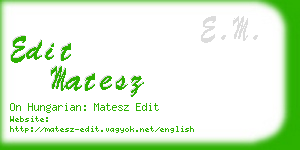 edit matesz business card